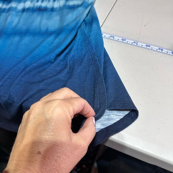 Chico's Short Sleeve Tee Shirt Blue White Ombré Tie Dye Coastal Size‎ 3 XL 16-18 - Picture 4 of 8